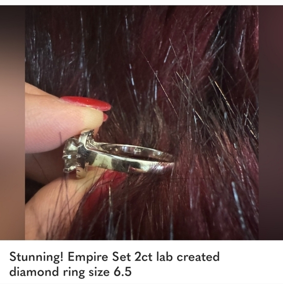 Heart Shaped Empire Set 2 Carat Moissanite Diamond Ring Size 6.5 925 SS - Picture 3 of 4